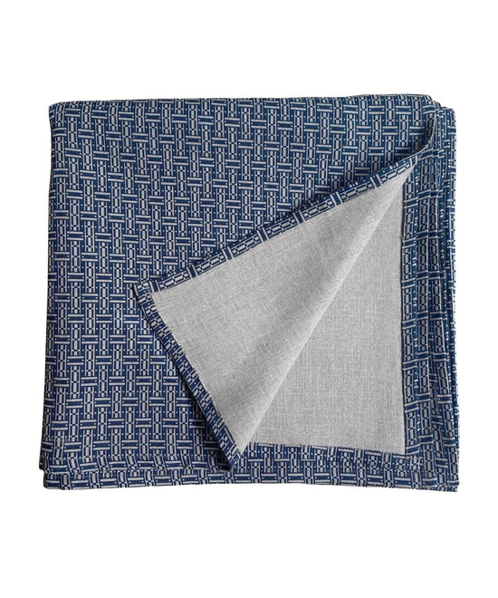 Blue Linen Parquet Tablecloth
