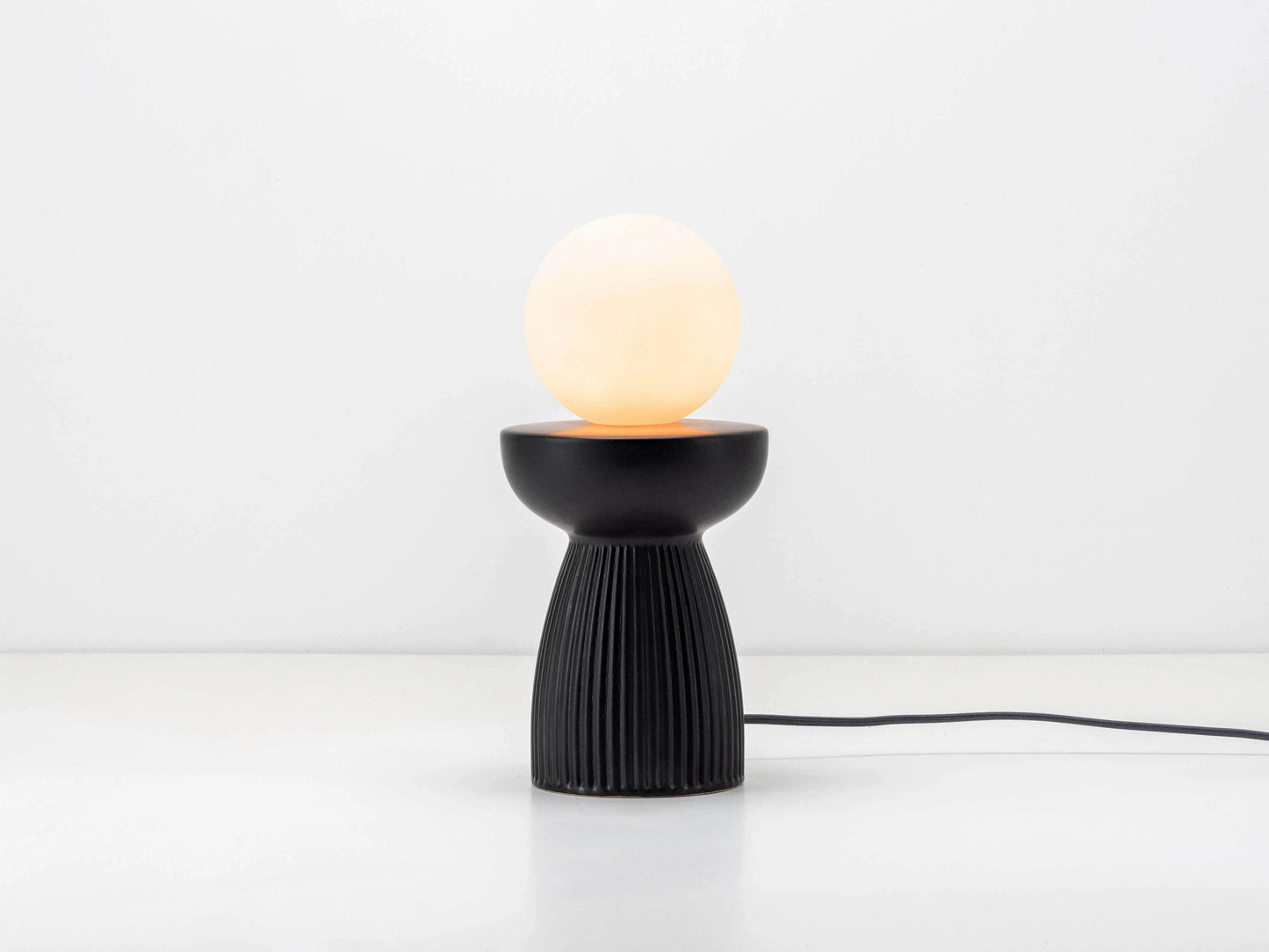 Charcoal grey ceramic table lamp