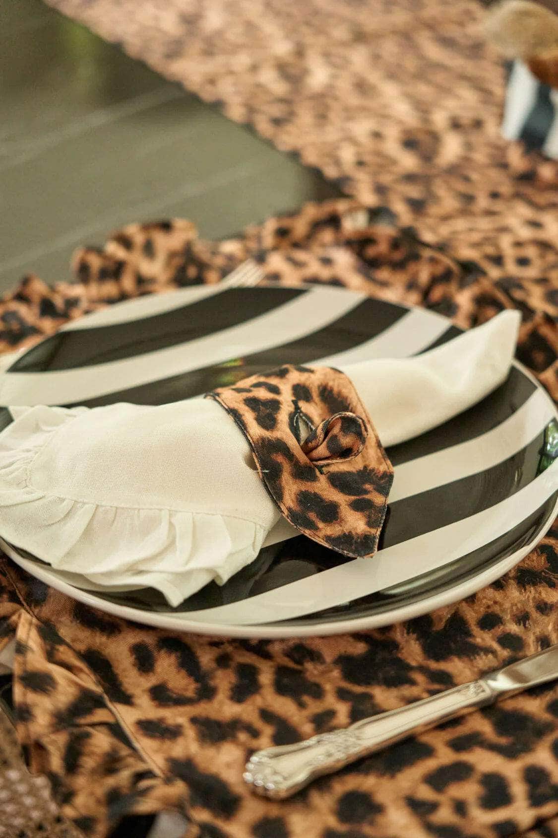 Black Stripe Dinner Plate - Between Us