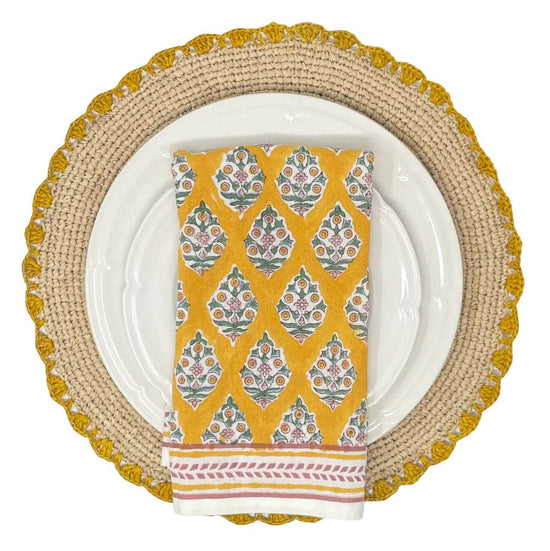 Set of 6 Marigold Raffia Placemat