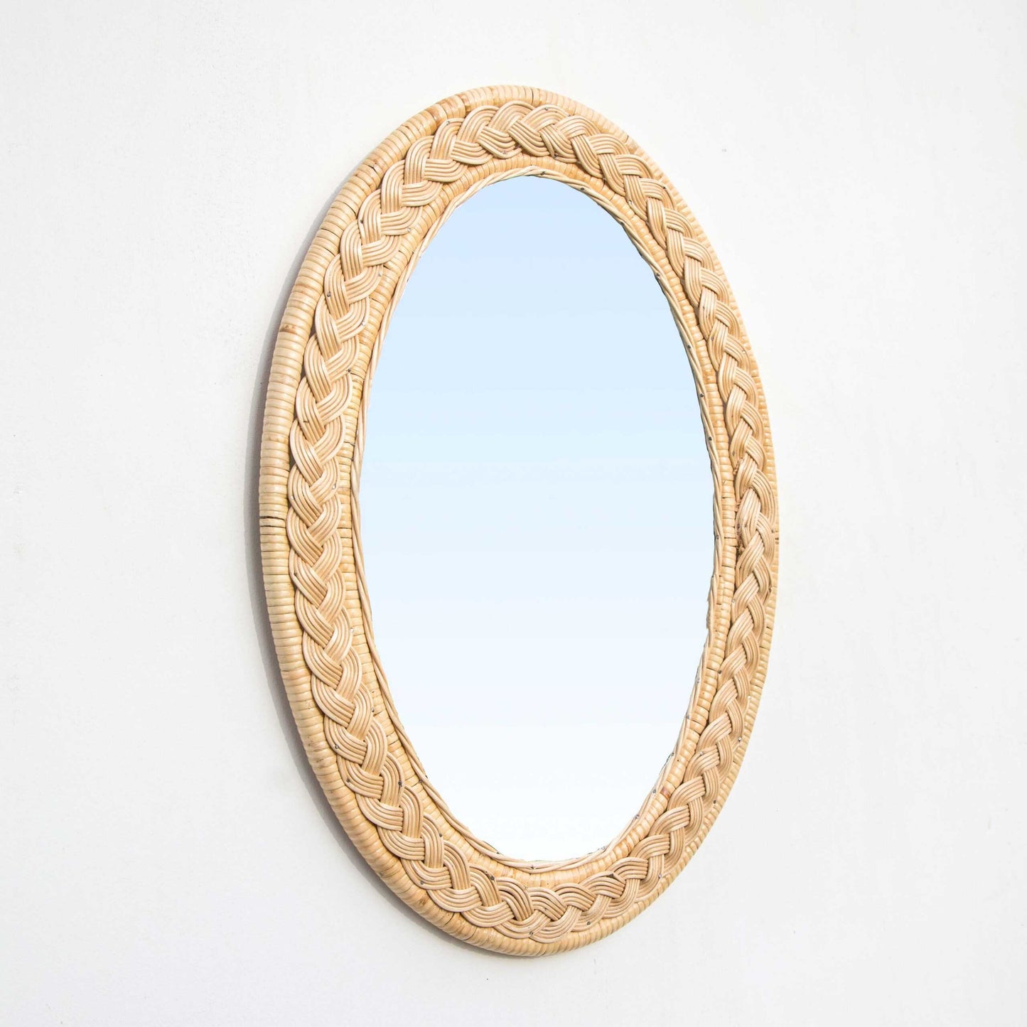 Load image into Gallery viewer, Serena Oval Rattan Mirror

