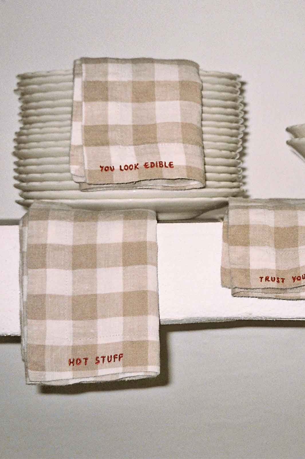 Gingham Gratitude Napkins - Set of 4