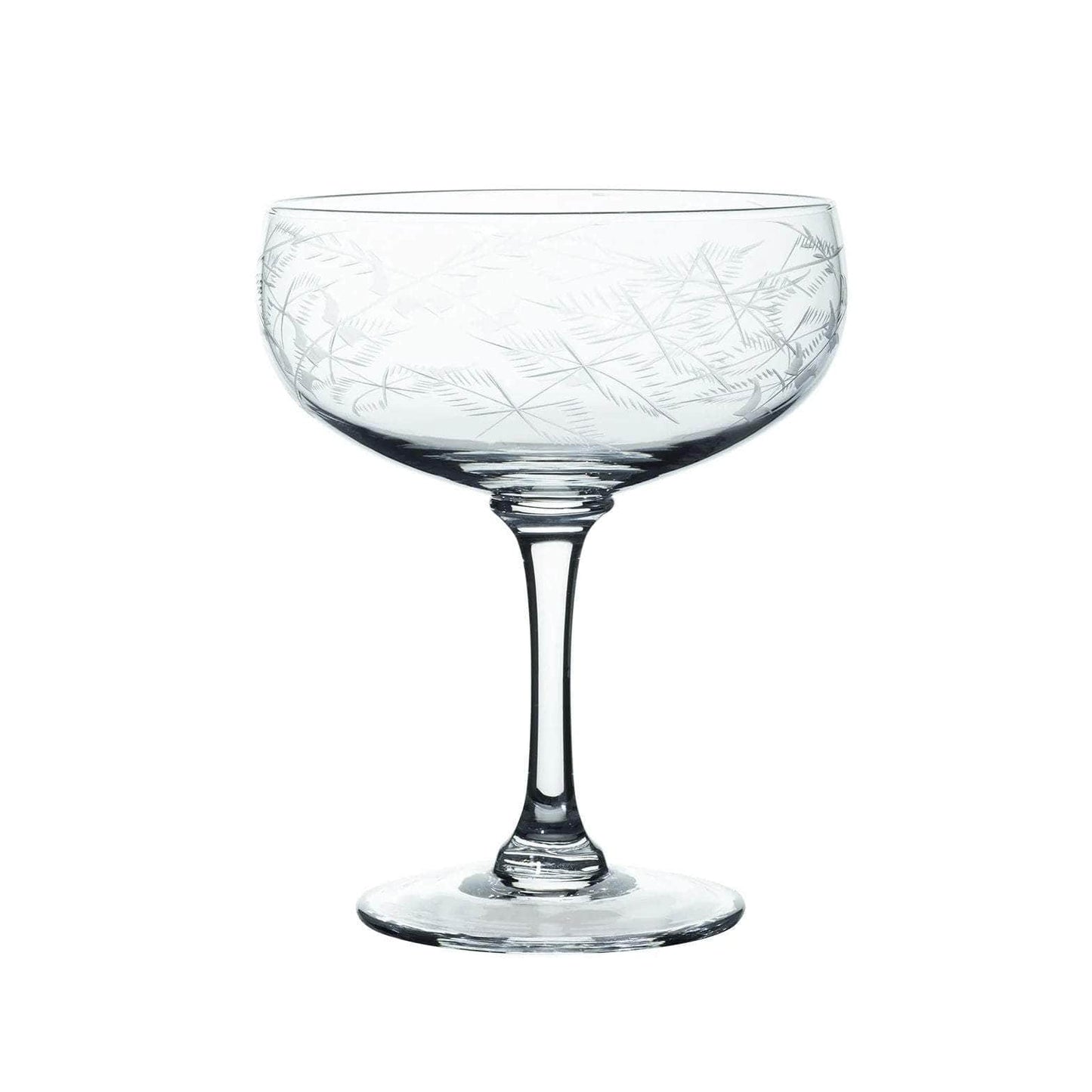Crystal Cocktail Glasses with Fern Design