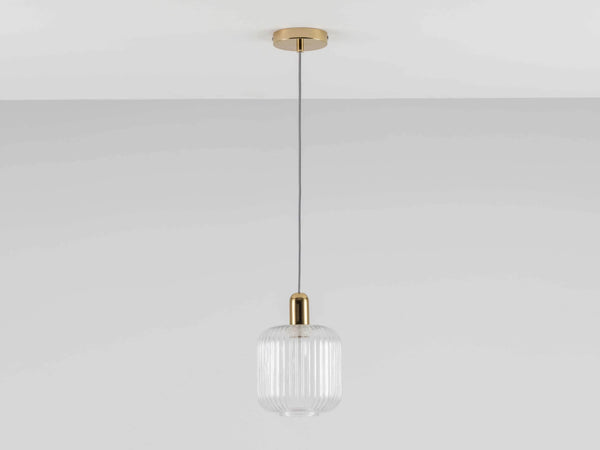 Ribbed Clear Glass Shade Ceiling Light