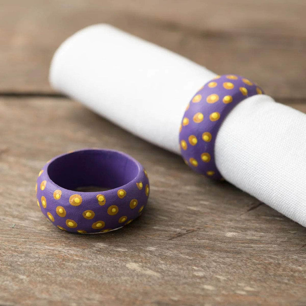 Wooden Dots Napkin Holder - Purple