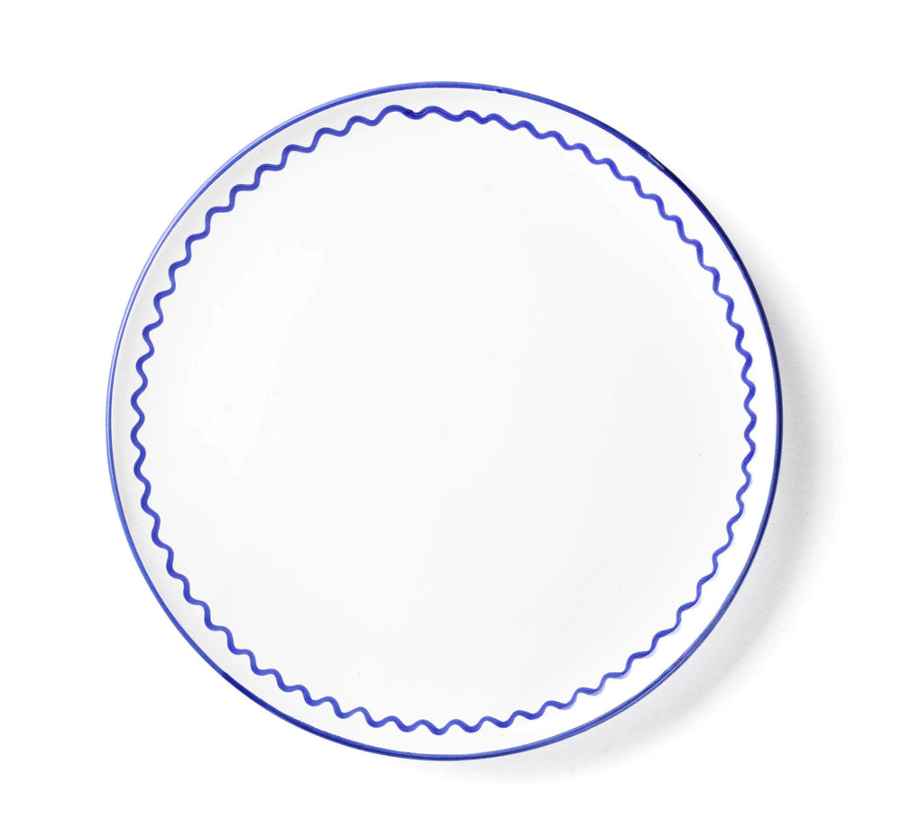 Dinner Plate -  Royal Blue Zigzag