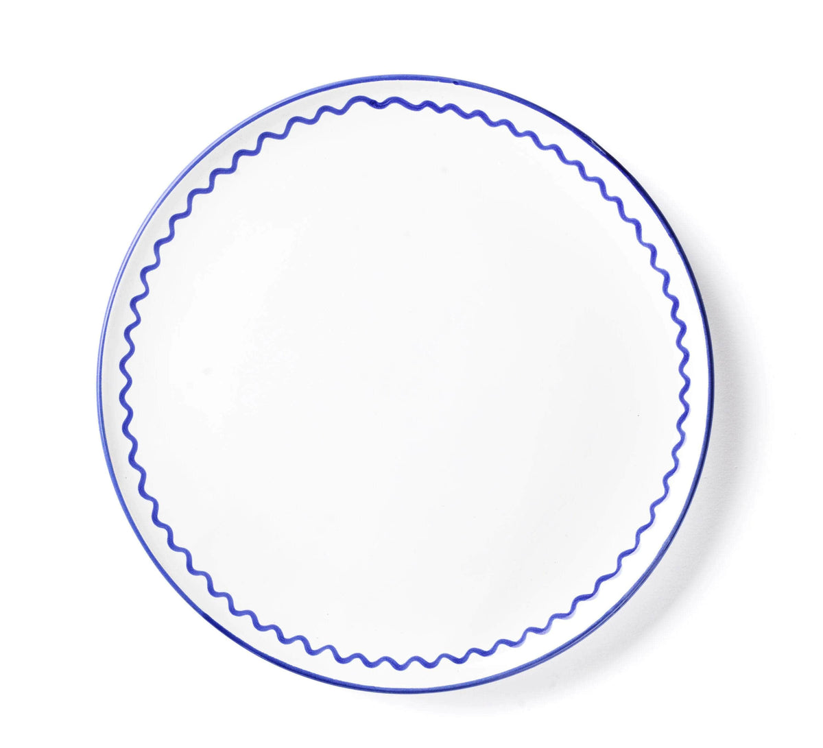 Dinner Plate - Royal Blue Zigzag