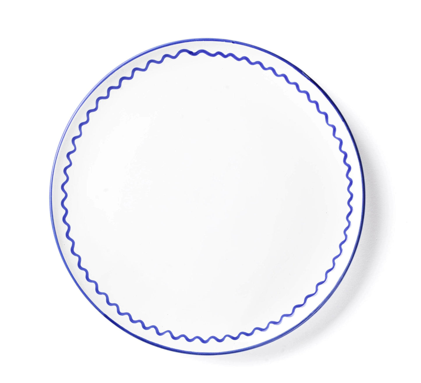 Dinner Plate -  Royal Blue Zigzag
