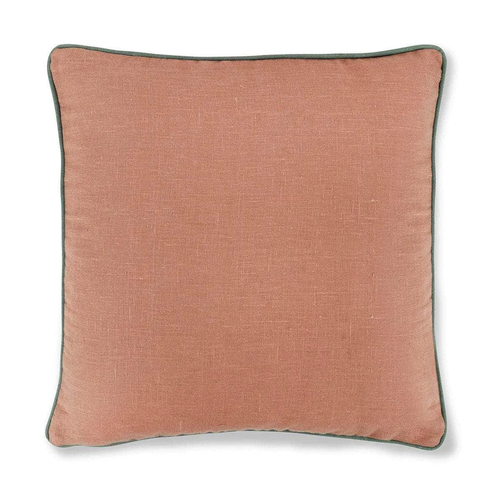 Sirin Terracotta Cushion with Teal Trim