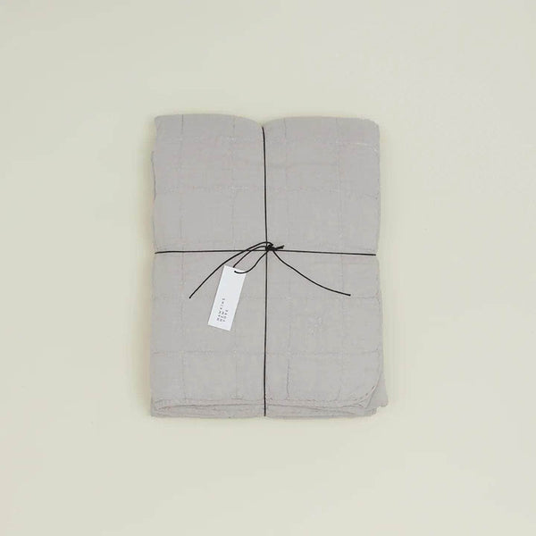 Simple Linen Quilt - Light Grey