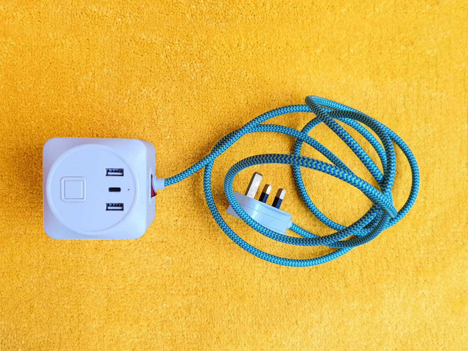 Green fabric extension lead