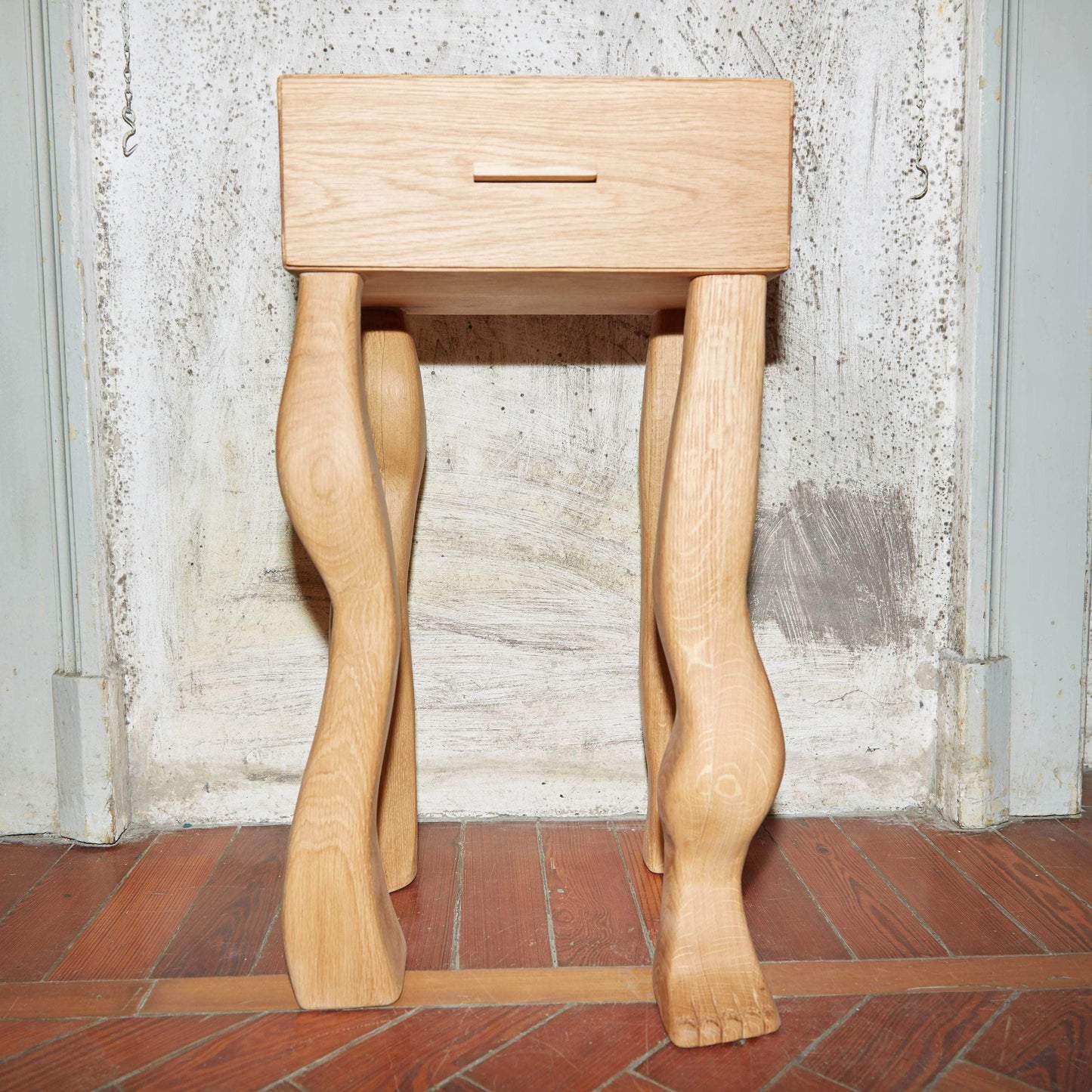 Foot Side Table With Drawer