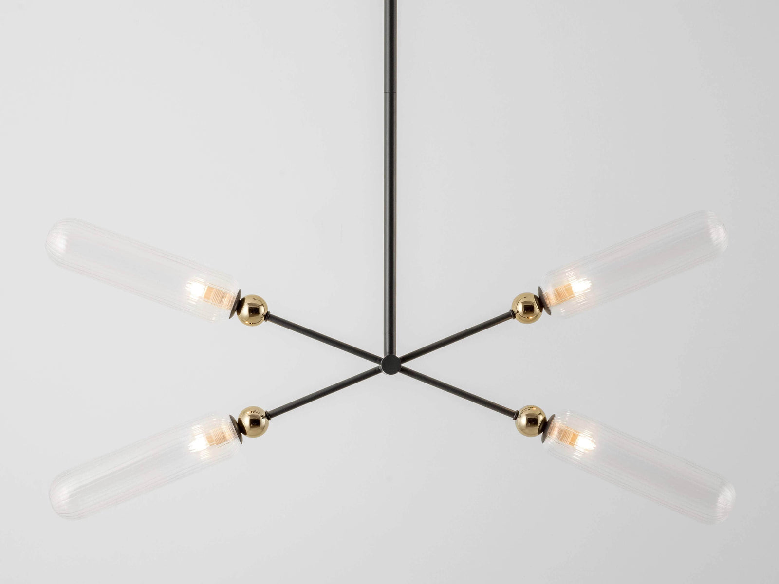 Charcoal grey ribbed glass ceiling light