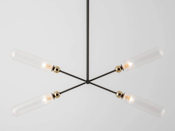 Charcoal grey ribbed glass ceiling light