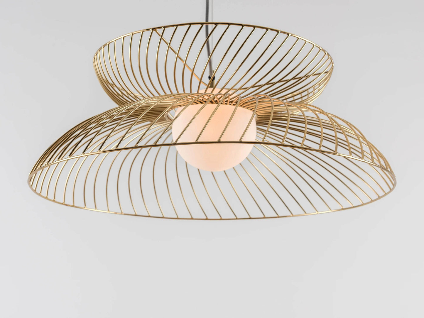 Brass cage ceiling light