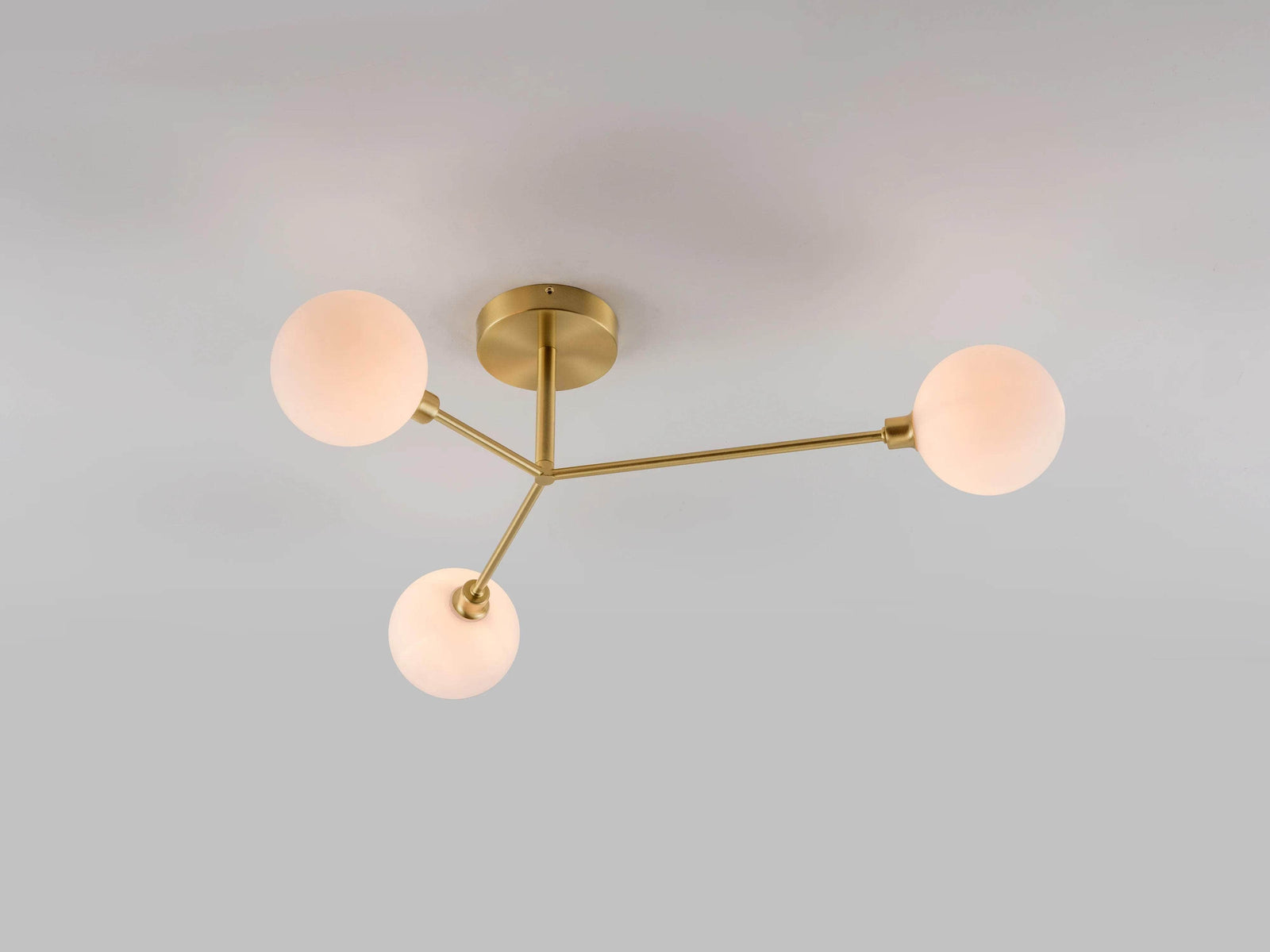 Brass 3 light flush ceiling light