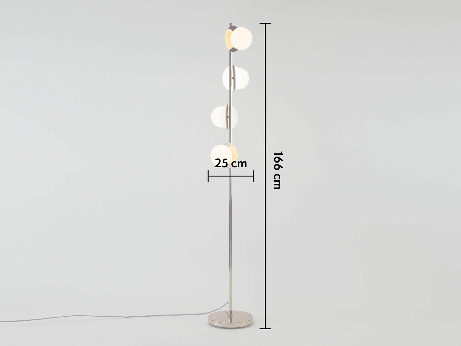 Brass opal disk floor lamp