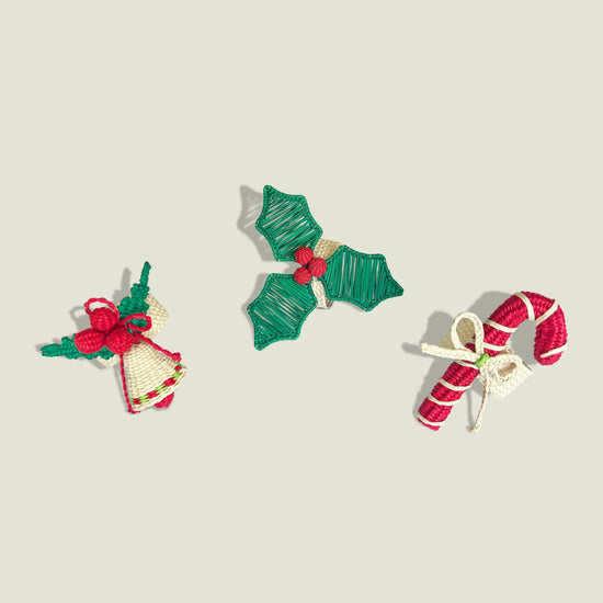Palmito Woven Holly Napkin Rings Forest (Set of 4)