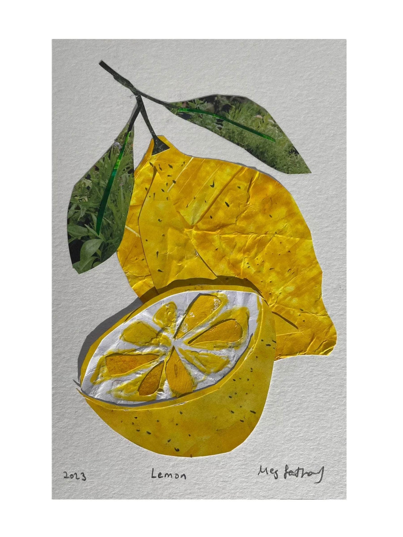Original Lemon Collage Art Piece