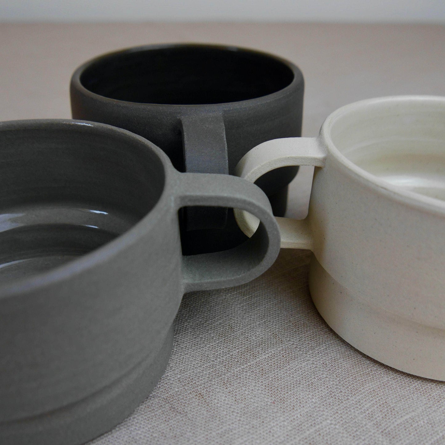 Short Angular Mug, Anthracite