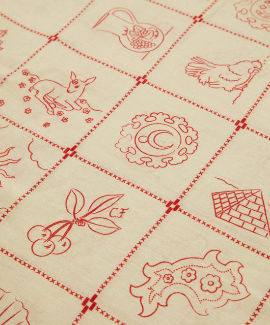 Redwork Tablecloth Red