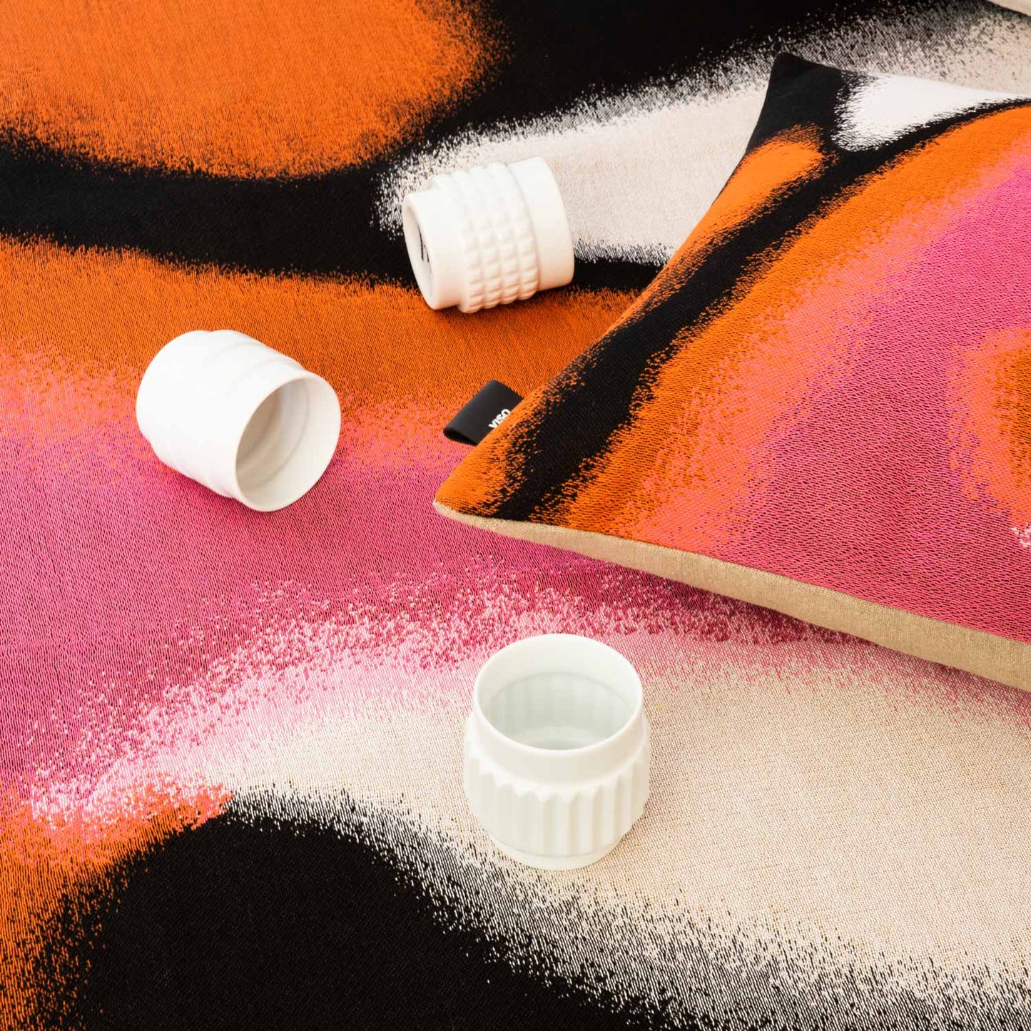 Tapestry Blanket Pink, Orange, White and Black