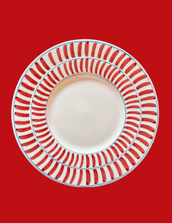 Ceramic Red Dining Plate | Set of 12