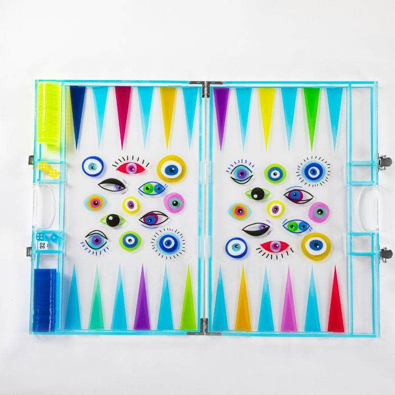 Rainbow Evil Eye Backgammon