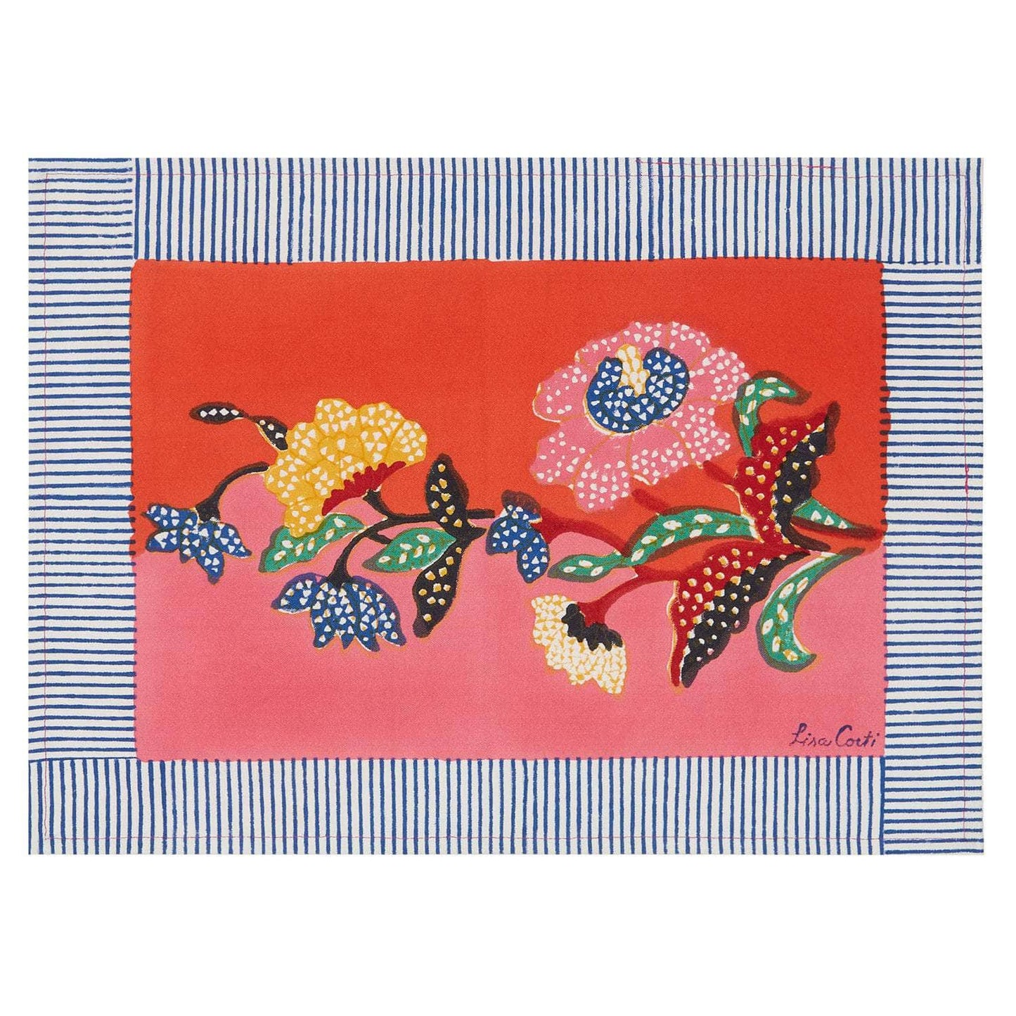 Load image into Gallery viewer, Cotton Placemat Indonesian Red Rose
