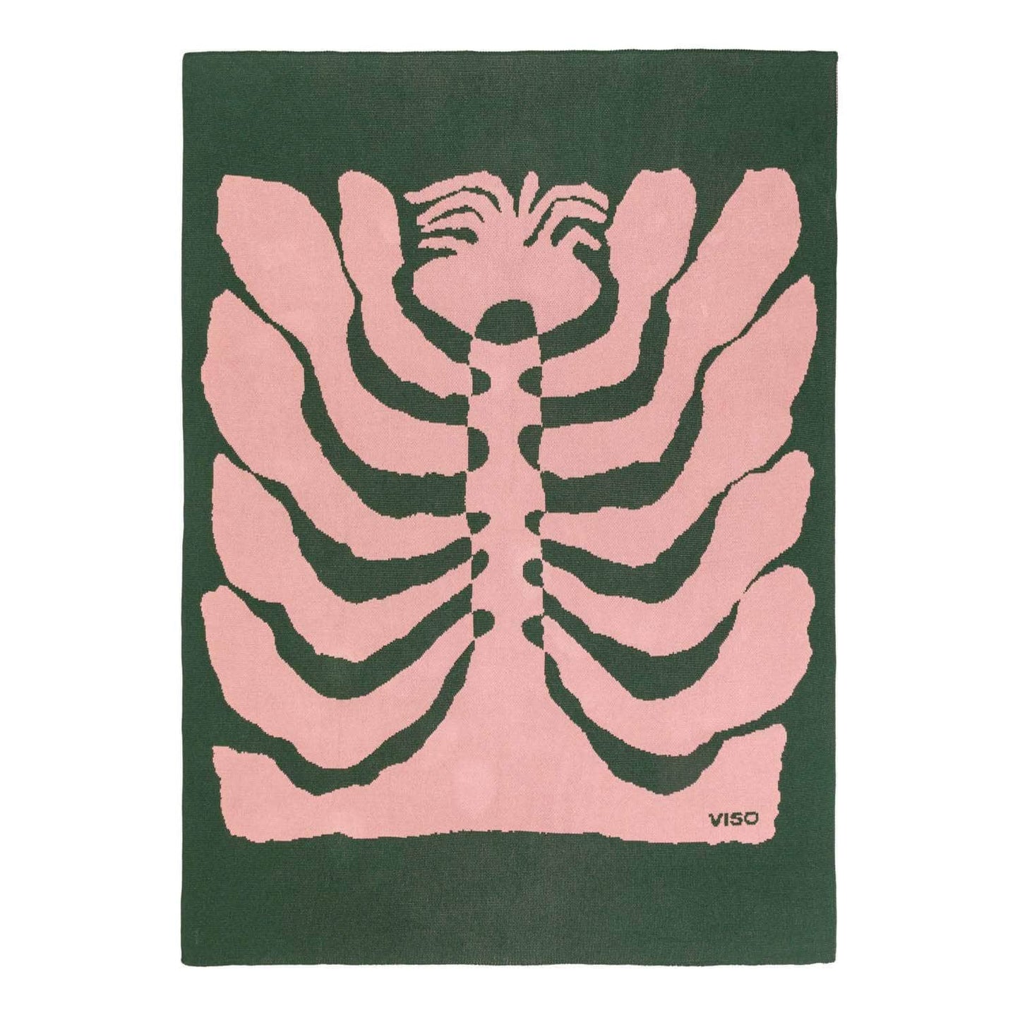 Cotton Blanket Green and Pink