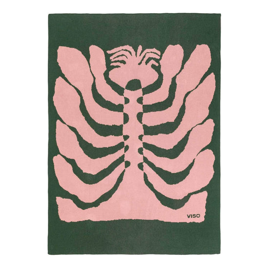 Cotton Blanket Green and Pink