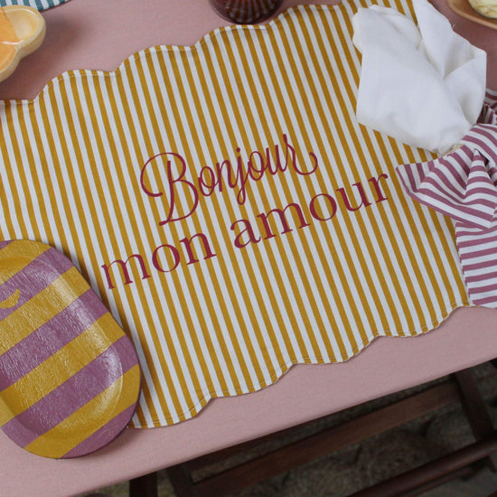 Bonjour Mon Amour Placemat Yellow