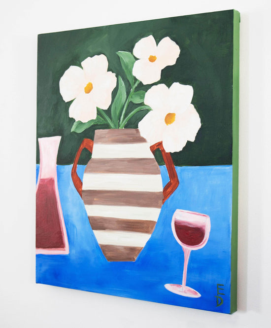 Carafe and Flowers Acrylic Painting