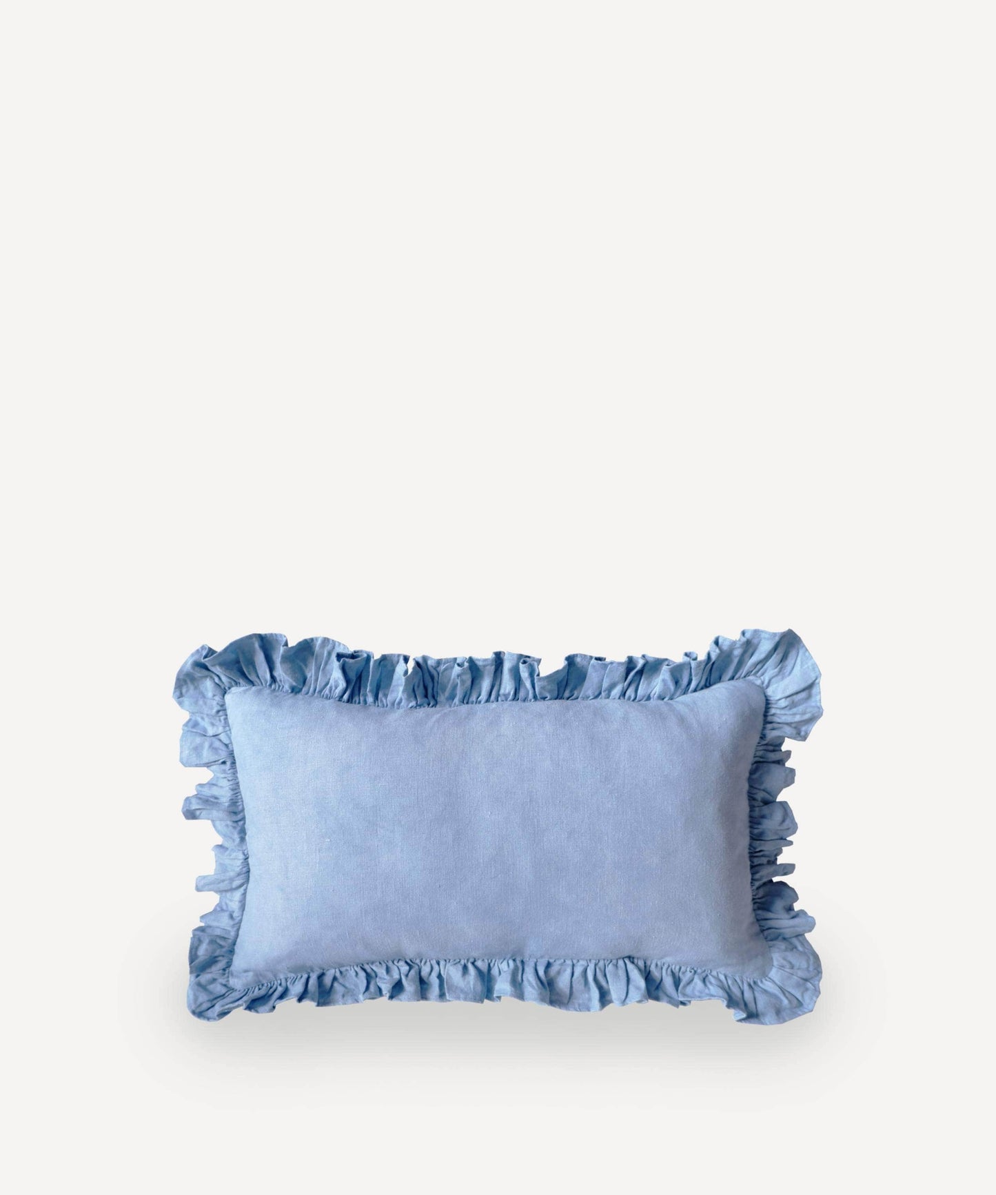 Oblong Ruffles Cushion in Blue