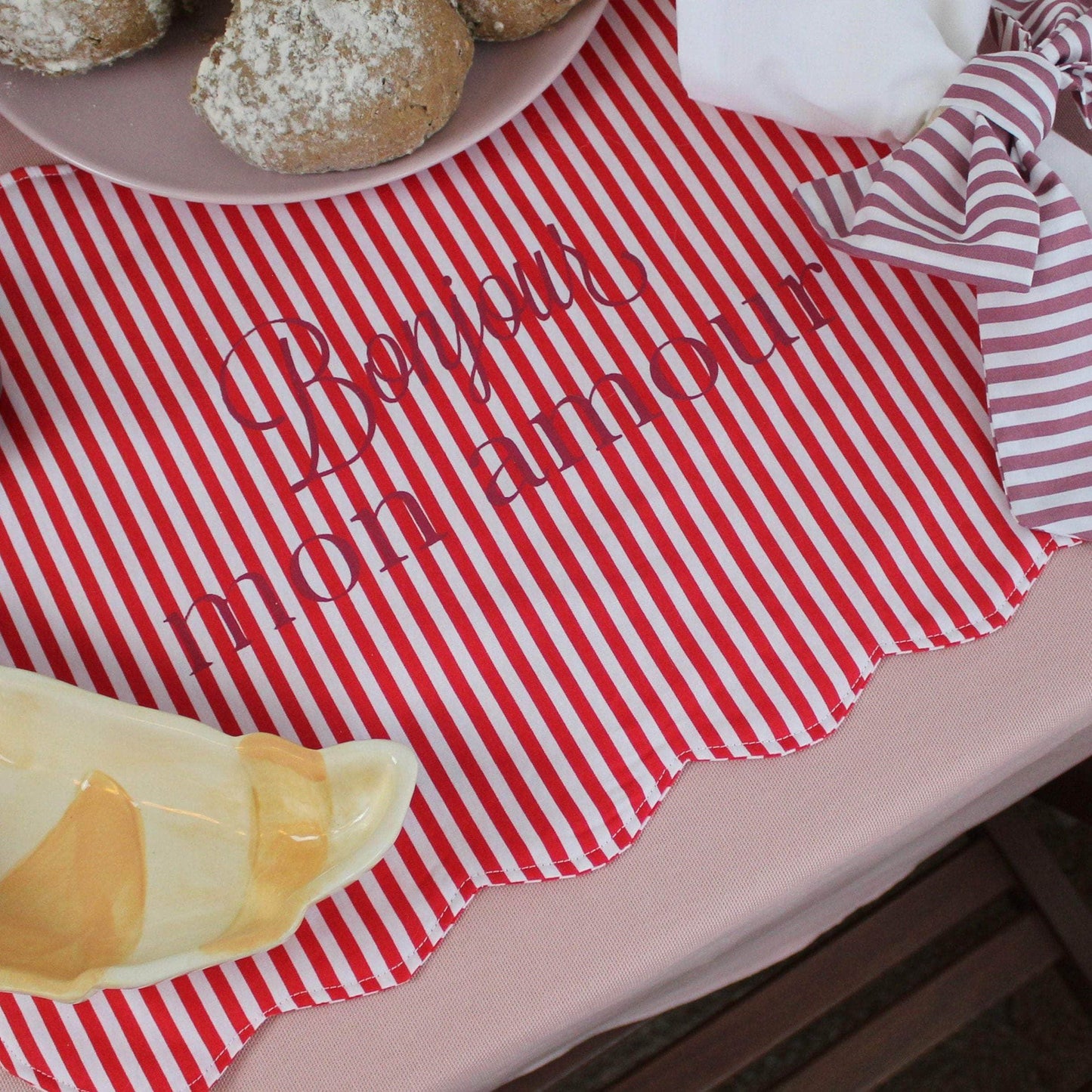 Bonjour Mon Amour Placemat Red