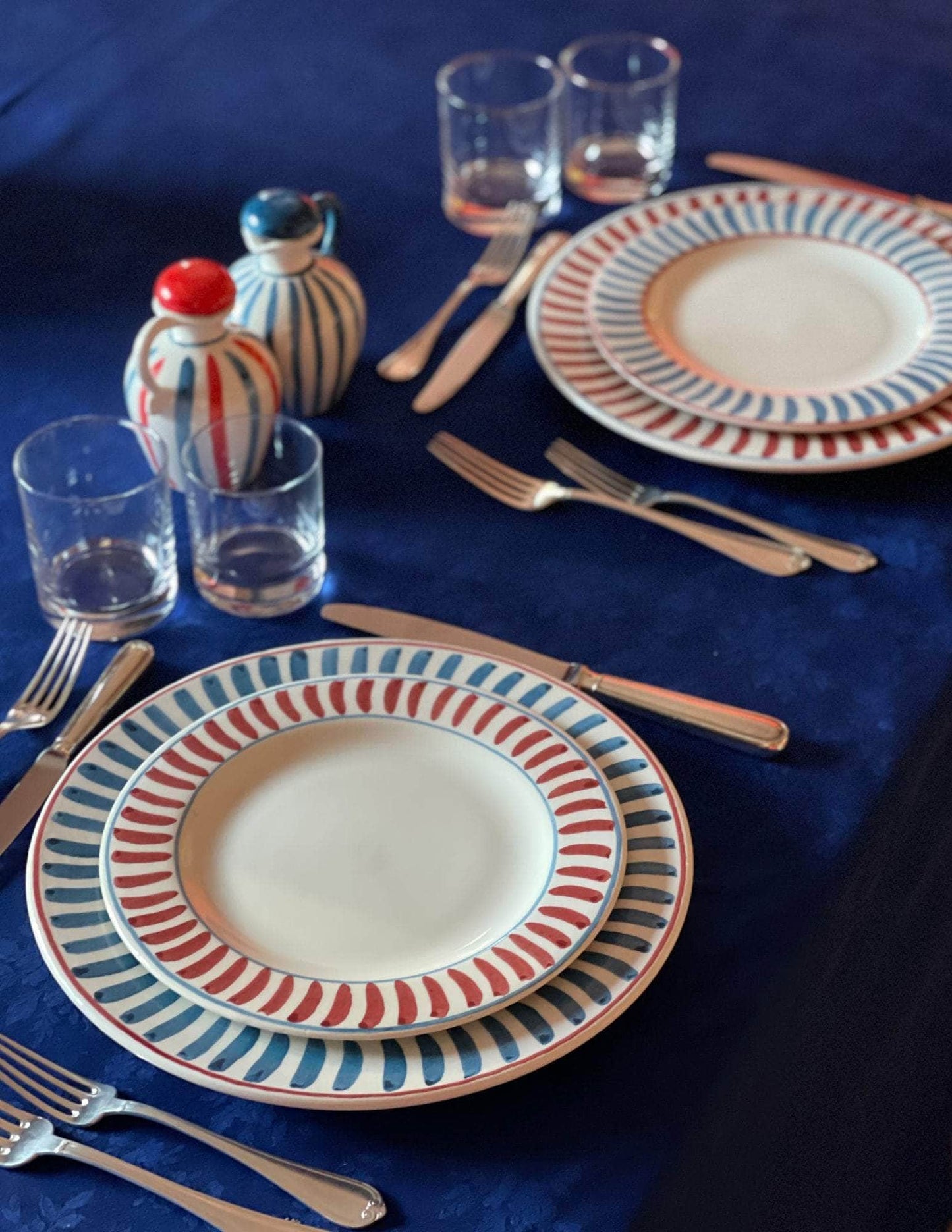 Sveva's Home Ceramic Mix and Match Colours Olive Oil and Vinegar Bottles Set | Set of 2