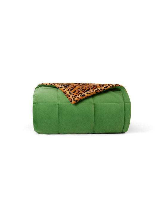 Child's Medium Reversible Leopard Print/Green Bedspread