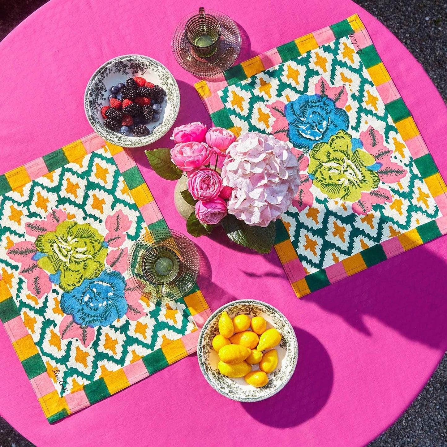 Cotton Placemat Hima Peacock Gold