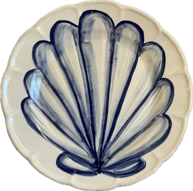 Load image into Gallery viewer, Blue Shellfish Dining Plate
