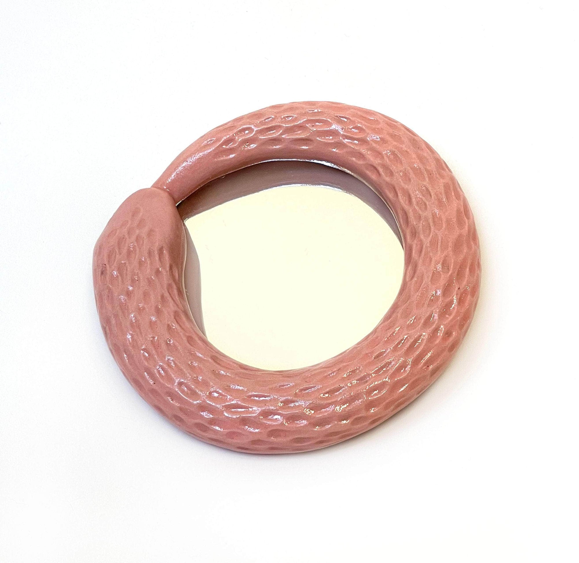 Snake Mirror - Coral Pink
