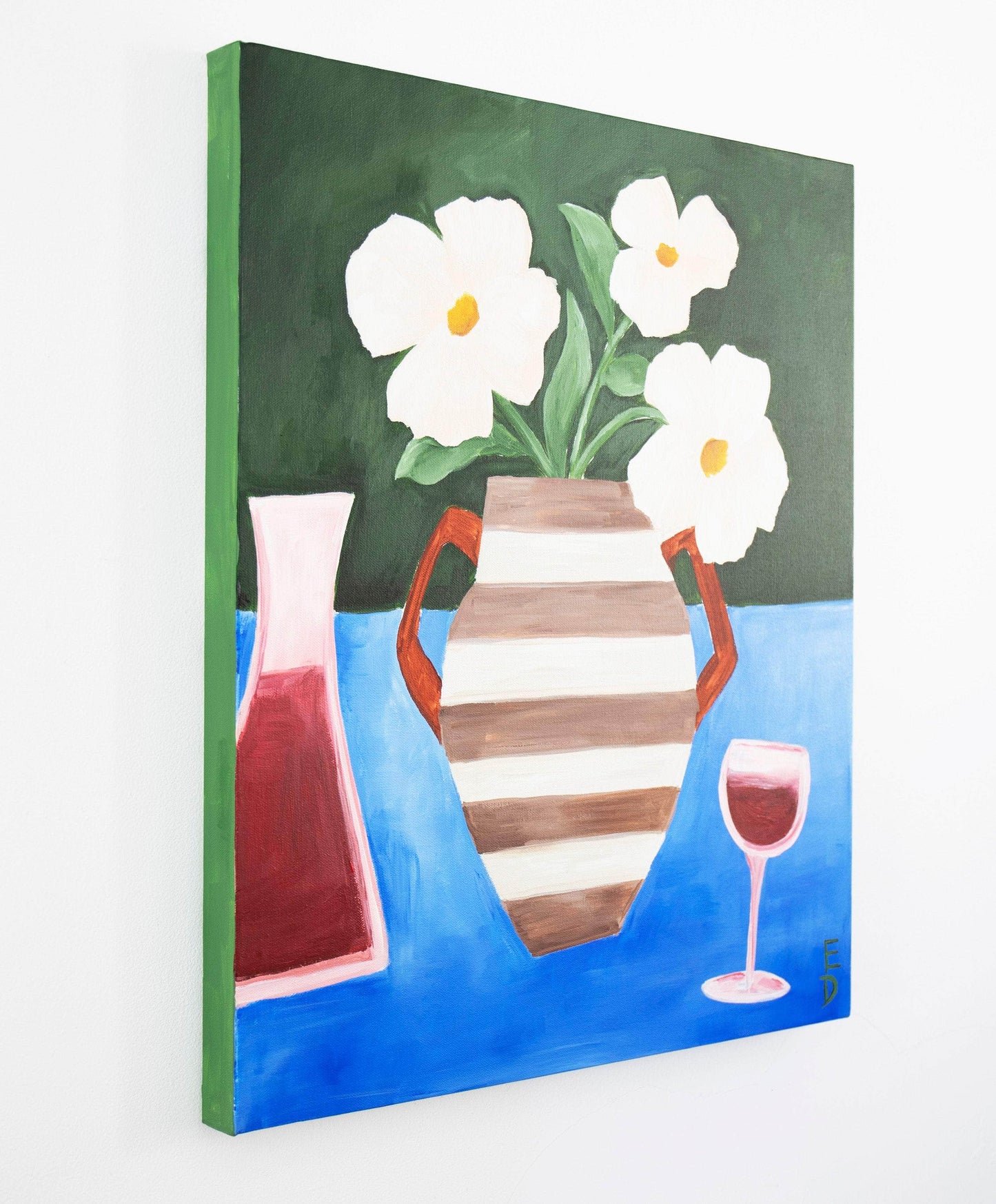 Carafe and Flowers Acrylic Painting