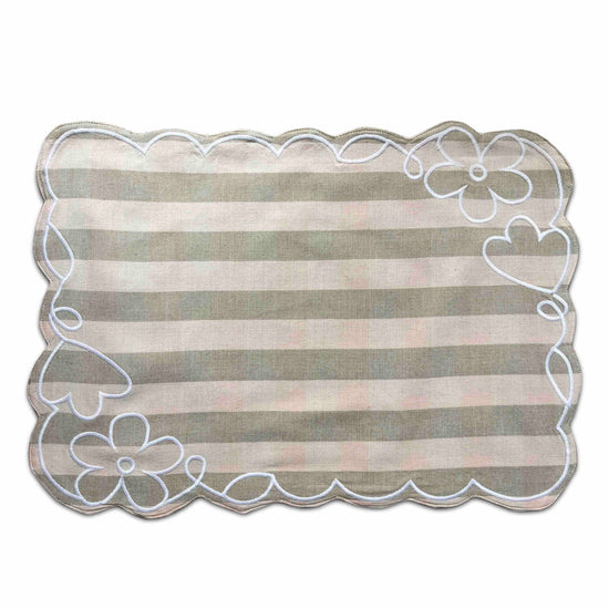 Cotton Vichy Fleur Place Mat - Set of 4