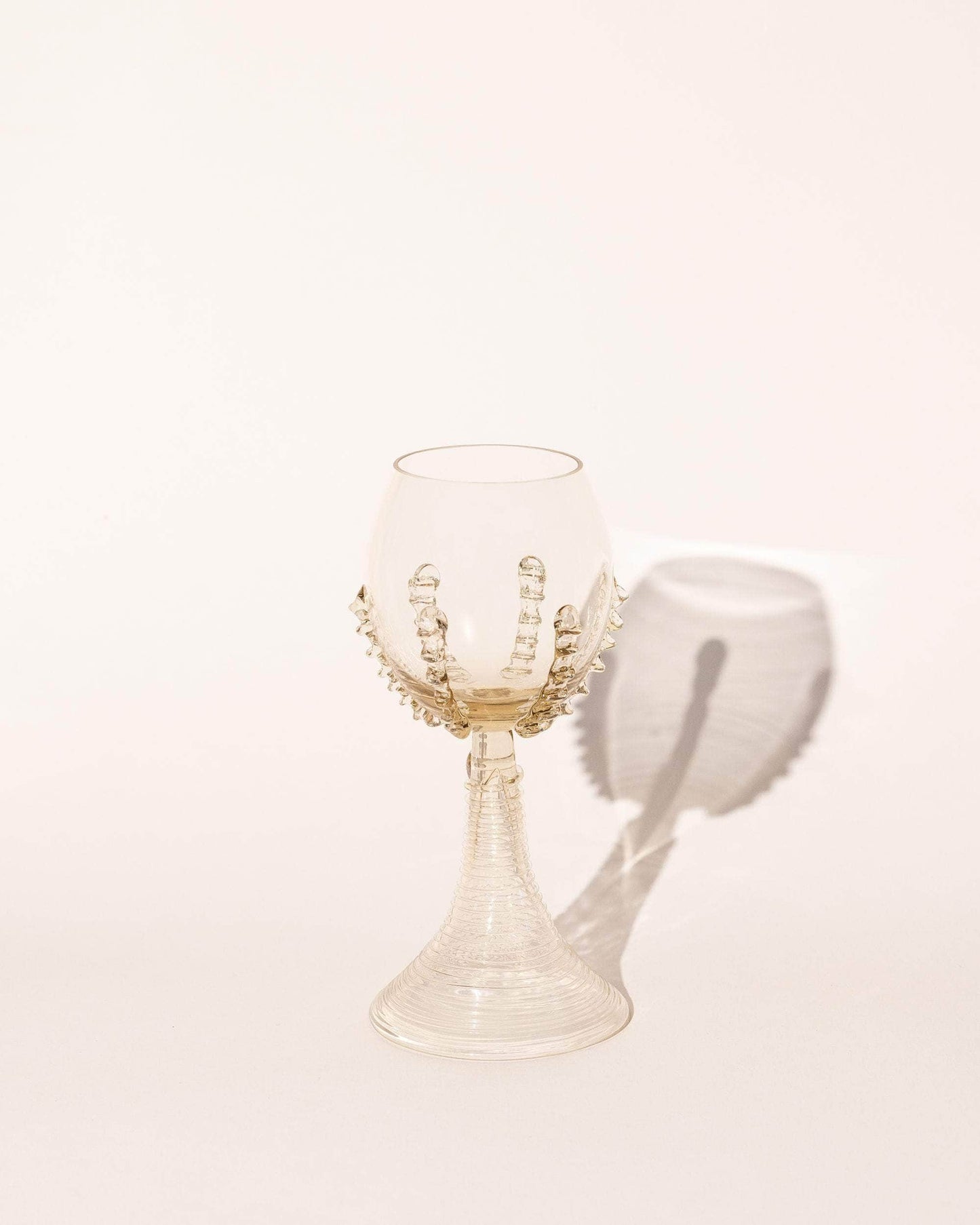 Large Mouthblown Wine Goblets - Set Of Two