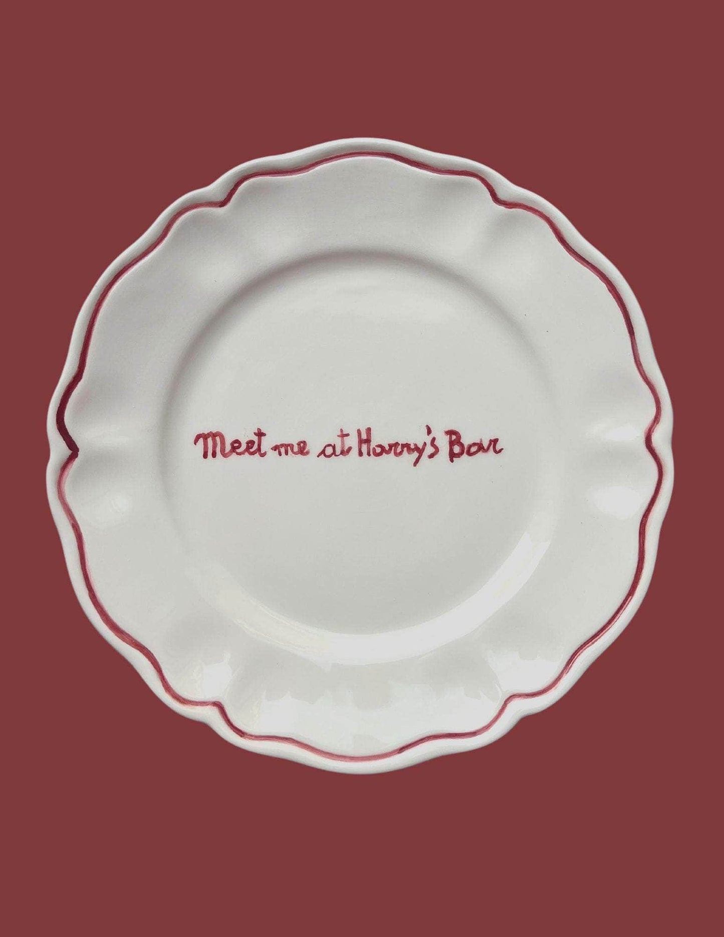 Ceramic "Meet Me At Harry's Bar" Plate | Set of 6