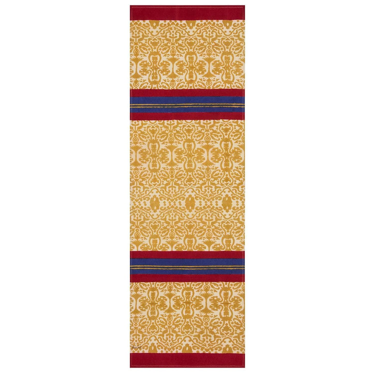 Cotton Runner Damask Stripes Chutney