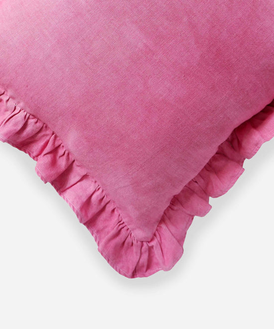 Square Ruffles Cushion in Pink