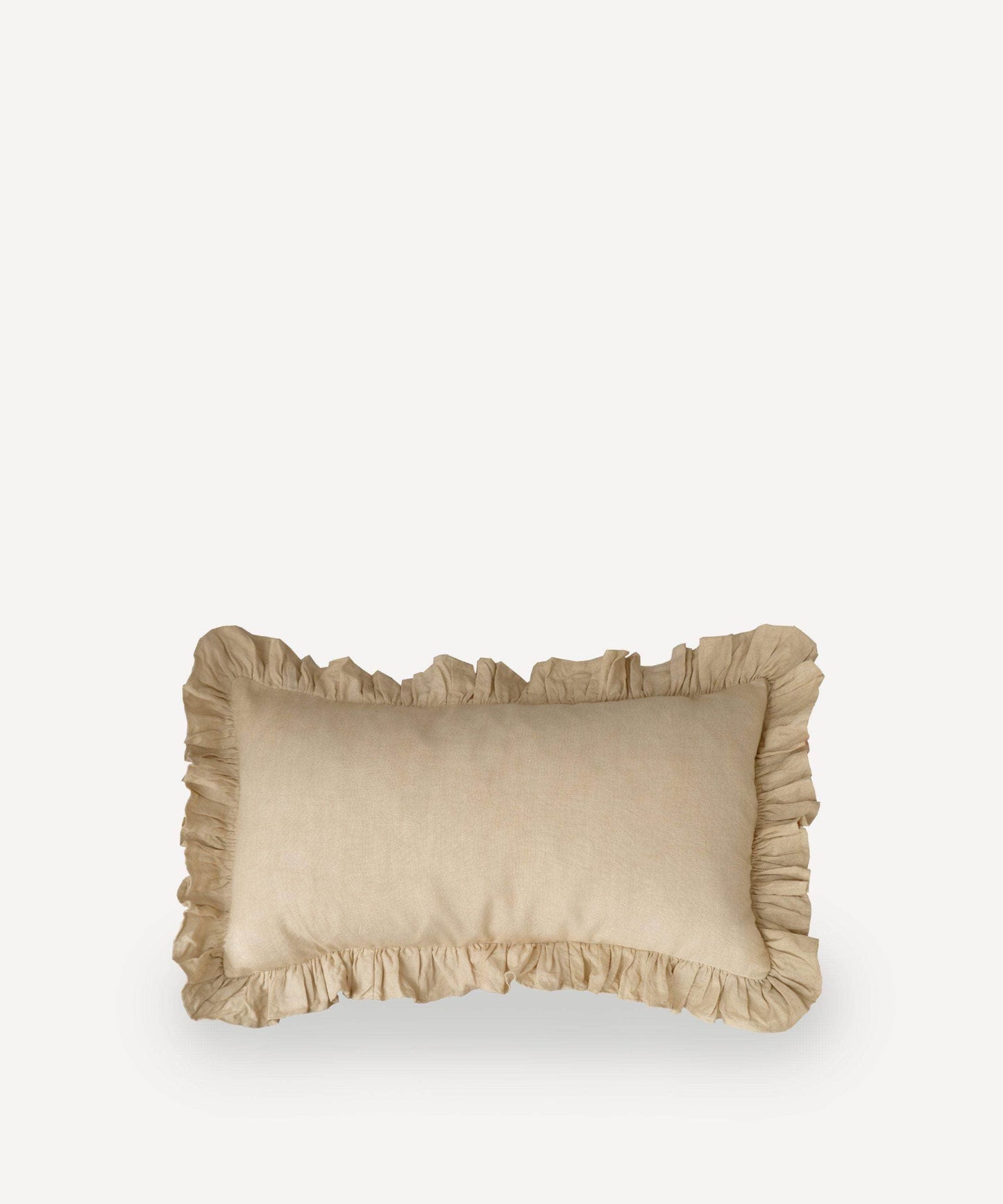 Oblong Ruffles Cushion in Cream