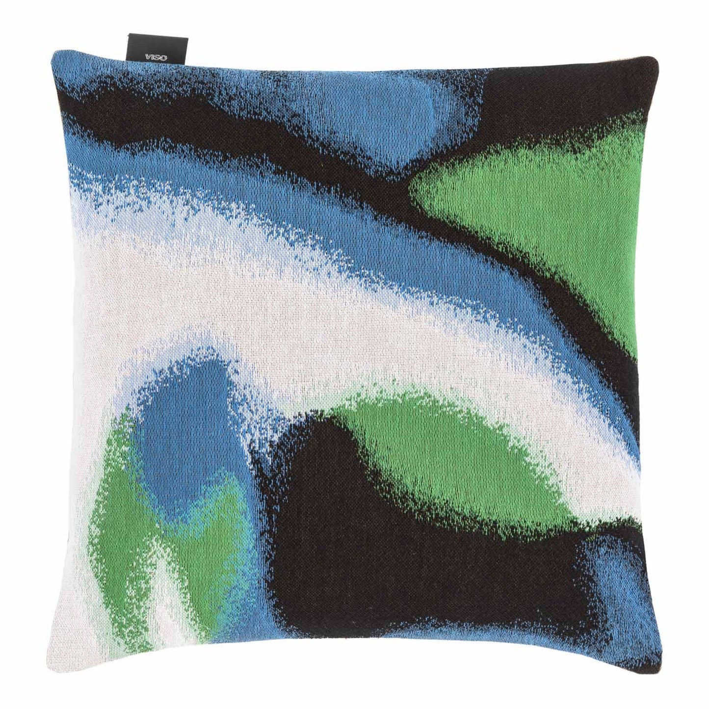 Tapestry Pillow White, Green, Black and Blue