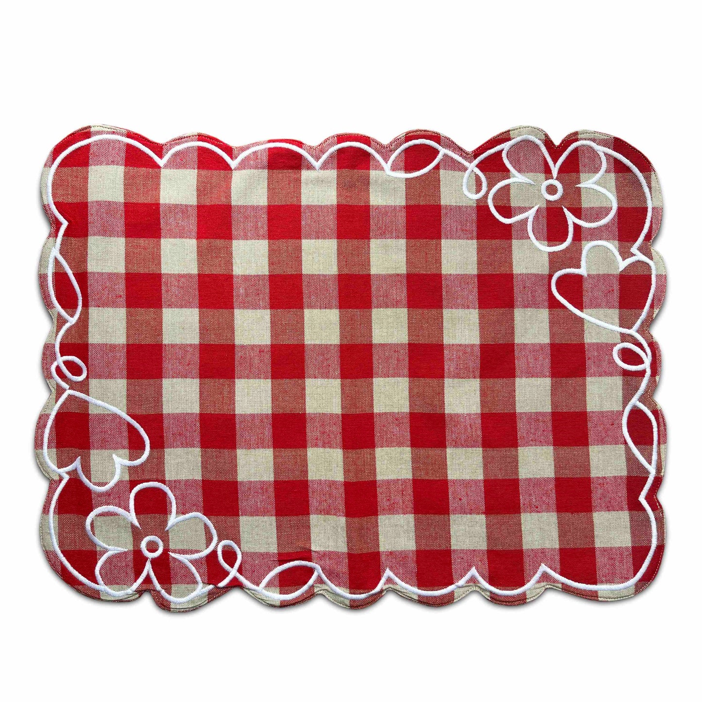 Cotton Vichy Fleur Place Mat - Set of 4