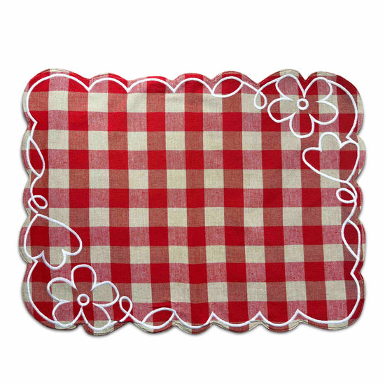 Cotton Vichy Fleur Place Mat - Set of 4